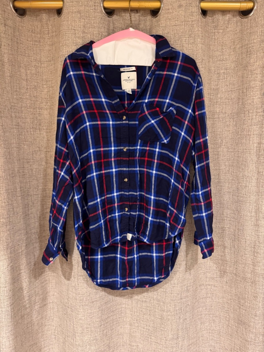 Blue Plaid Button-Up Shirt - Kids